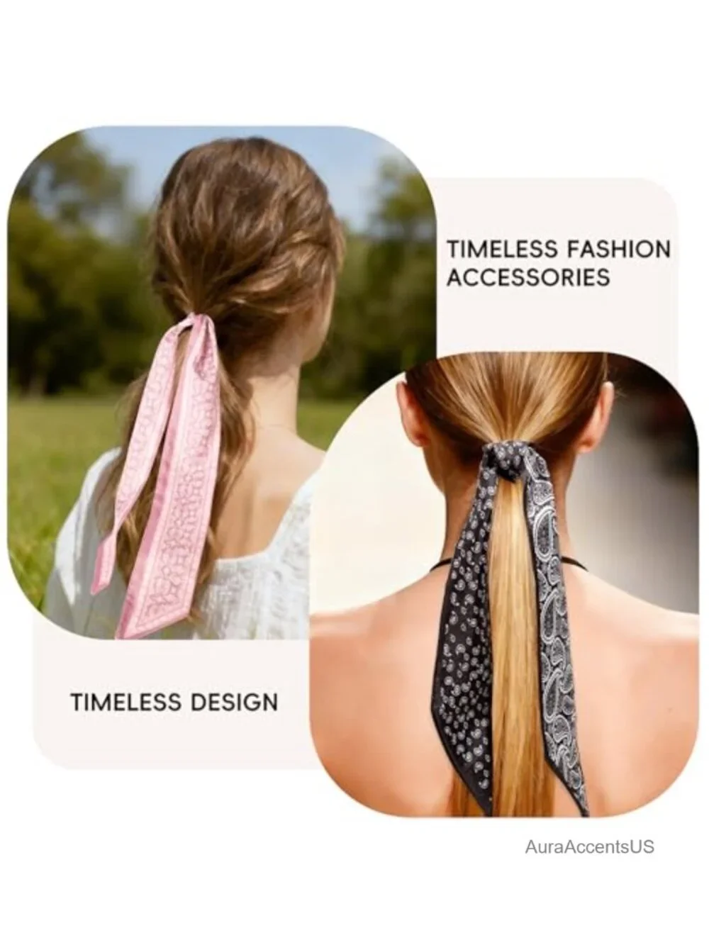 6 Pack Fashion Scarves for Women, Versatile Boho Head Scarf, Satin Scarf for